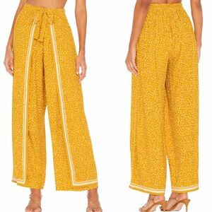 CLEOBELLA NEW Revolve Laura Marigold Tie Waist Wide Leg Pants SZ Small